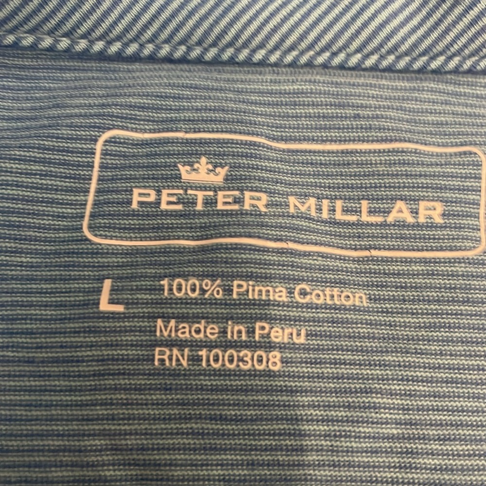 Peter Millar Sky Blue Polo Golf Shirt - Picture 5 of 7